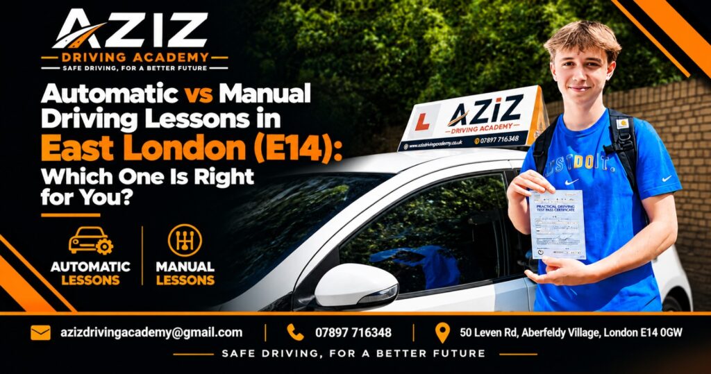 Automatic vs Manual Driving Lessons in East London (E14) | 2026 Guide