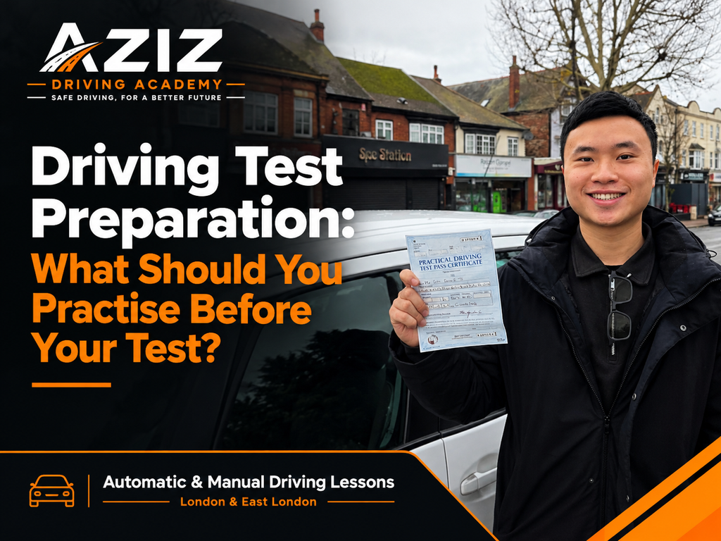 Preparing for your driving test in London? Discover what to practise before your practical test, including junctions, roundabouts, manoeuvres, mirrors, independent driving and hazard awareness.